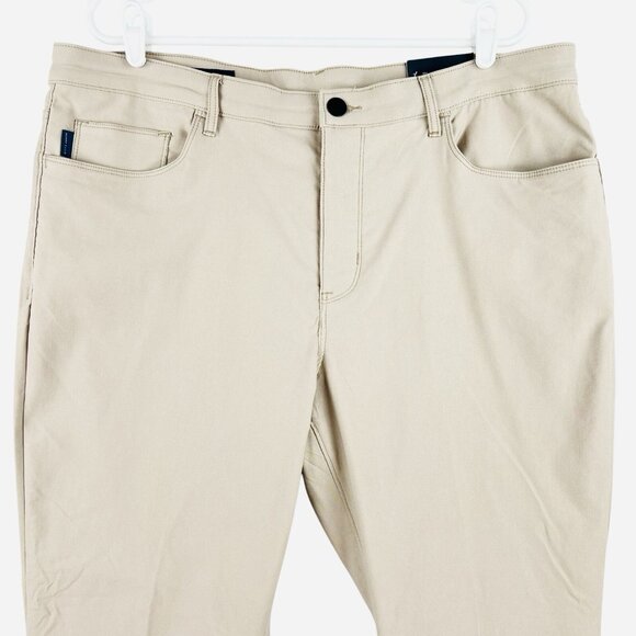 NWT Perry Ellis Men's Stretch Slim Fit Pants Size 36x30 Stone Color Slim Leg - Picture 4 of 15